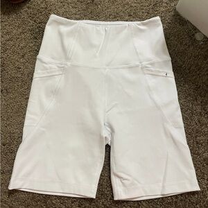 Women's White High-Waisted Shorts